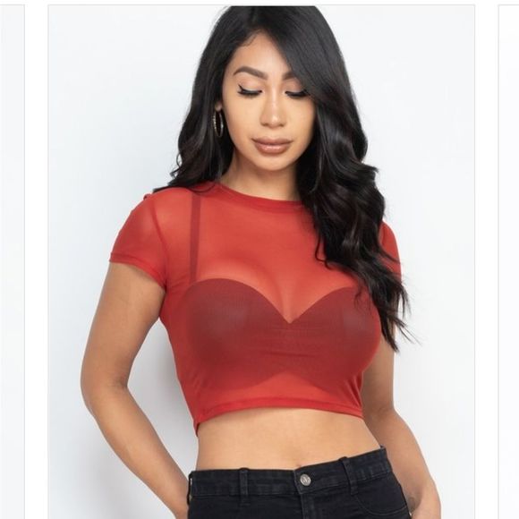Back in Stock! Black Sheer Crop Top also in 3 Other Colors! - Picture 6 of 13